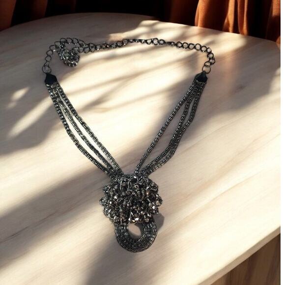 Statement Brown Antique Tone Multi-Strand Necklace - Picture 6 of 6